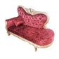 Chaise longue rembourrée Glam, chaise longue à accoudoirs roulés