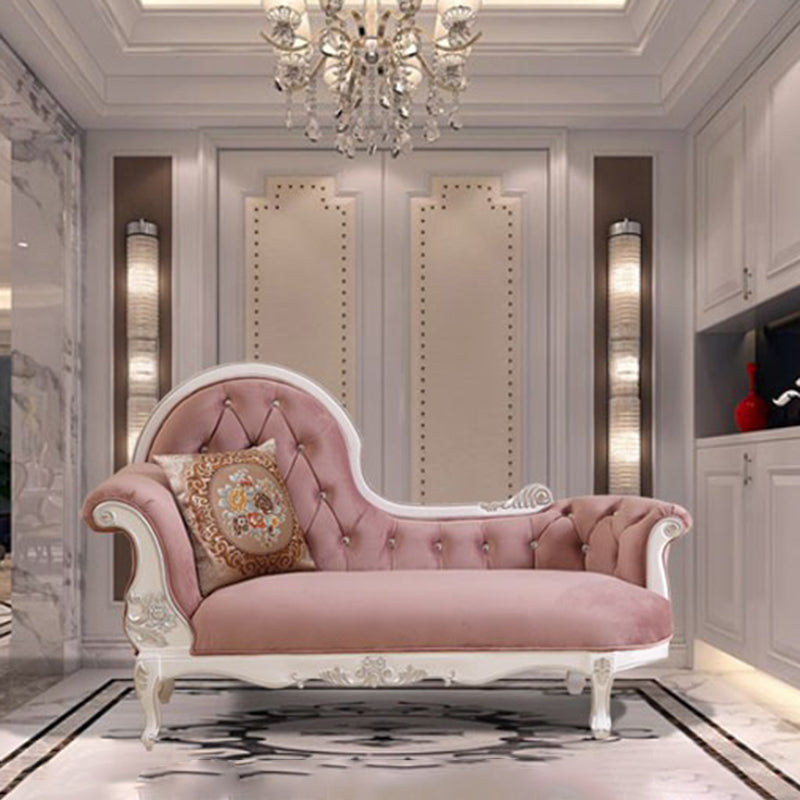 Chaise longue rembourrée Glam, chaise longue à accoudoirs roulés
