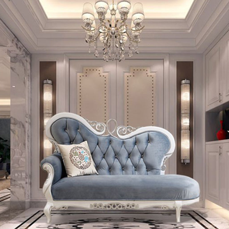 Chaise longue rembourrée Glam, chaise longue à accoudoirs roulés