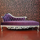 Chaise longue rembourrée Glam, chaise longue à accoudoirs roulés