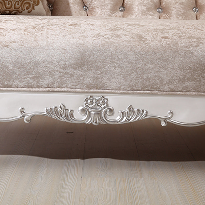 Chaise longue rembourrée Glam, chaise longue à accoudoirs roulés
