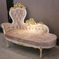 Chaise longue rembourrée Glam, chaise longue à accoudoirs roulés