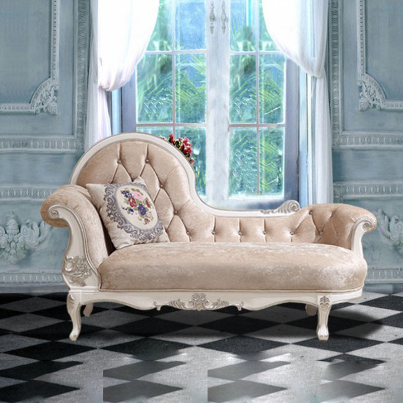 Chaise longue rembourrée Glam, chaise longue à accoudoirs roulés