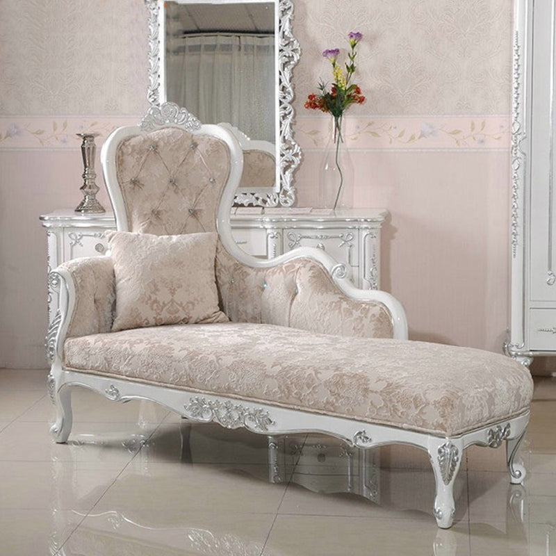 Chaise longue rembourrée Glam, chaise longue à accoudoirs roulés