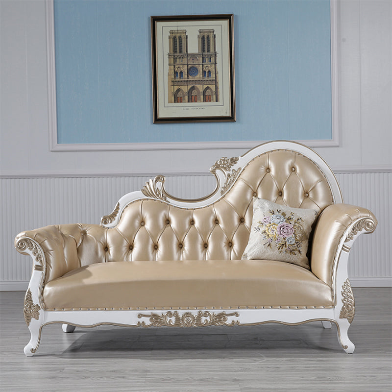 Chaise longue rembourrée Glam, chaise longue à accoudoirs roulés