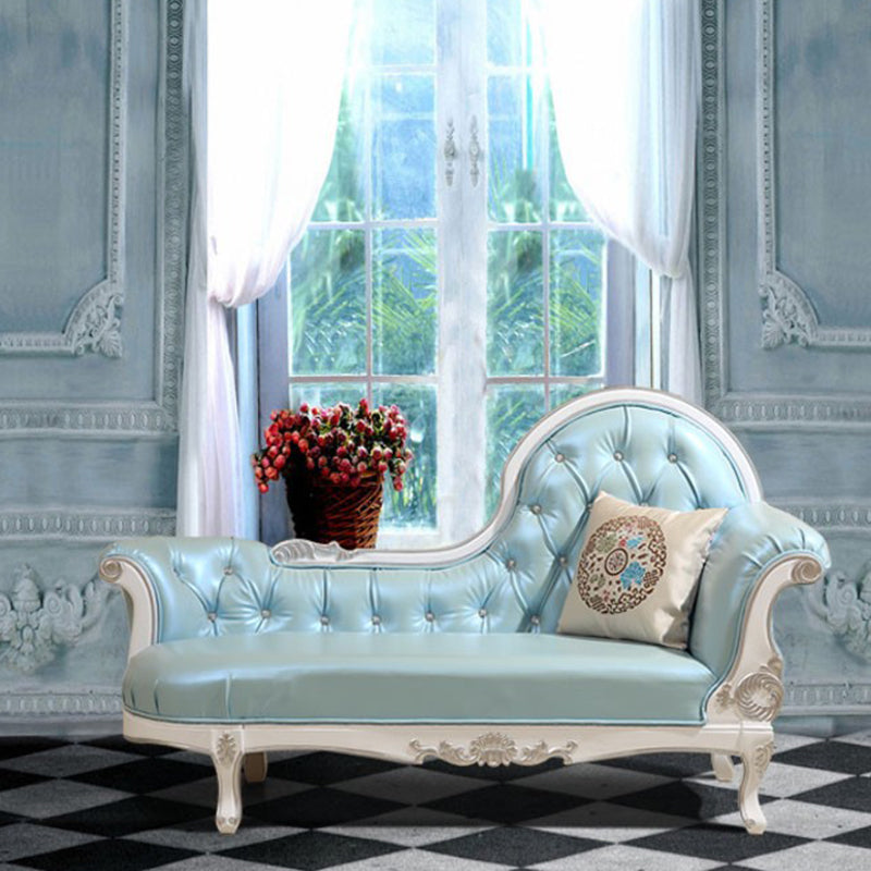 Chaise longue rembourrée Glam, chaise longue à accoudoirs roulés