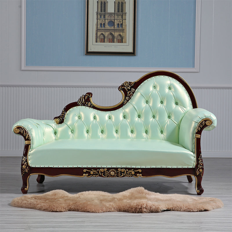 Chaise longue rembourrée Glam, chaise longue à accoudoirs roulés