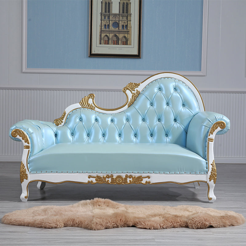 Chaise longue rembourrée Glam, chaise longue à accoudoirs roulés