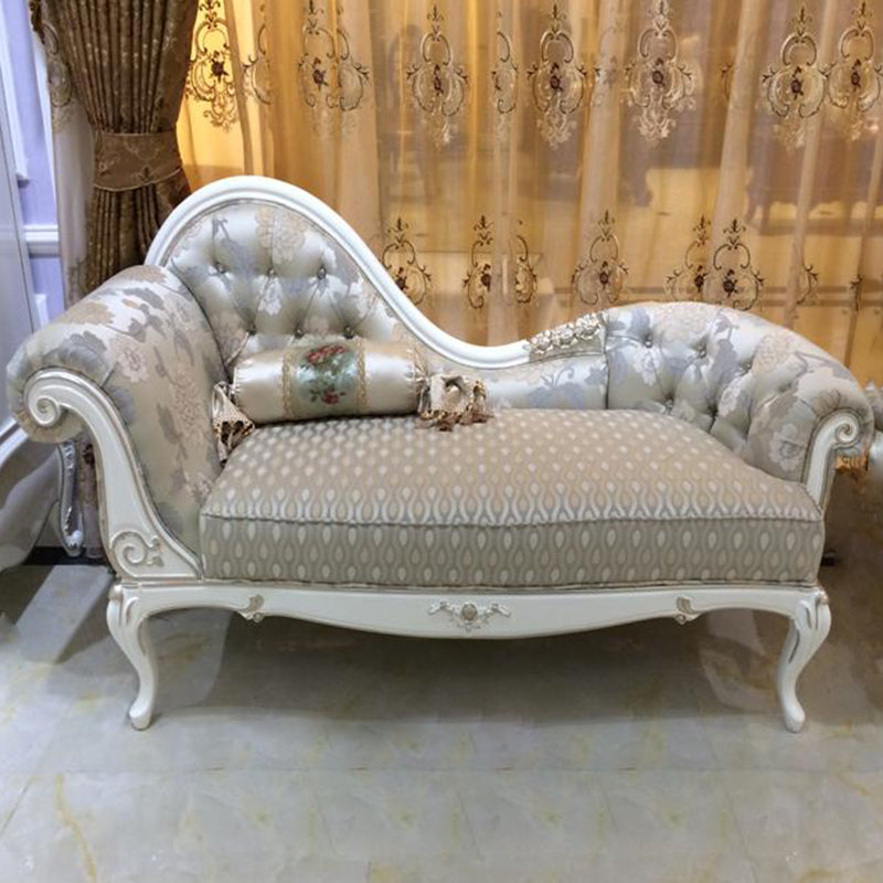 Chaise longue rembourrée Glam, chaise longue à accoudoirs roulés