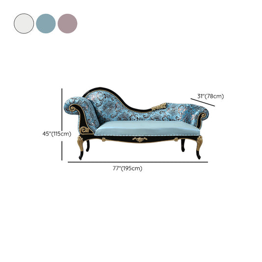 Glam Upholstered Chaise Lounge Couch Rolled Arms Chaise Lounge Chair Clearhalo 'Chairs & Seating' 'Chaise Lounge' 'chaise_lounge' 'furn' 'furn_chaise_lounge' 'Furniture' 'Living Room Furniture' 7665325