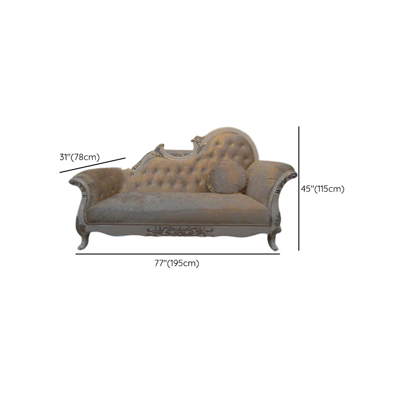 Chaise longue rembourrée Glam, chaise longue à accoudoirs roulés