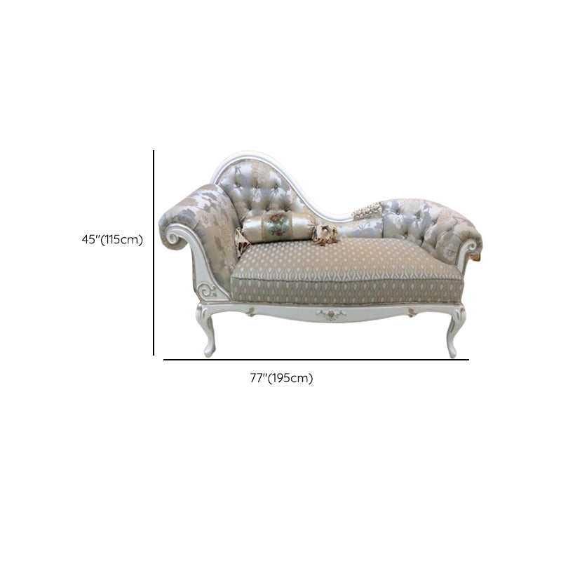 Chaise longue rembourrée Glam, chaise longue à accoudoirs roulés