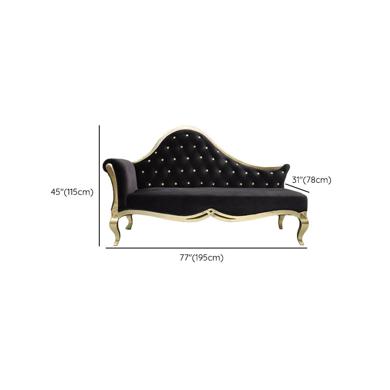 Chaise longue rembourrée Glam, chaise longue à accoudoirs roulés