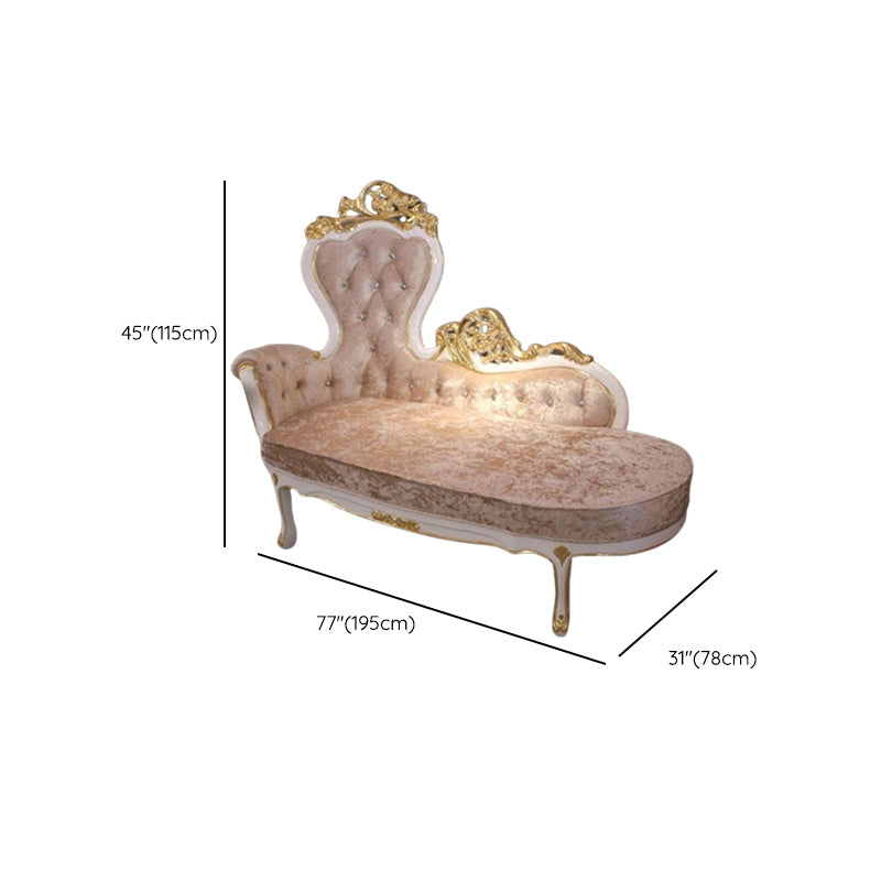 Chaise longue rembourrée Glam, chaise longue à accoudoirs roulés