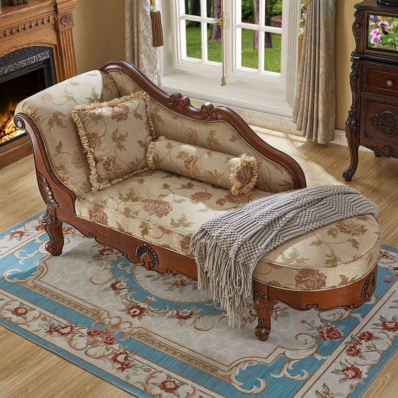 Living Room Chaise Rolled Arms Traditional Chaise Lounge with Cotton Upholster Clearhalo 'Chairs & Seating' 'Chaise Lounge' 'chaise_lounge' 'furn' 'furn_chaise_lounge' 'Furniture' 'Living Room Furniture' 7665342