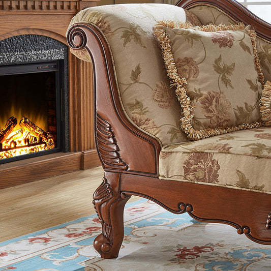Living Room Chaise Rolled Arms Traditional Chaise Lounge with Cotton Upholster Clearhalo 'Chairs & Seating' 'Chaise Lounge' 'chaise_lounge' 'furn' 'furn_chaise_lounge' 'Furniture' 'Living Room Furniture' 7665346