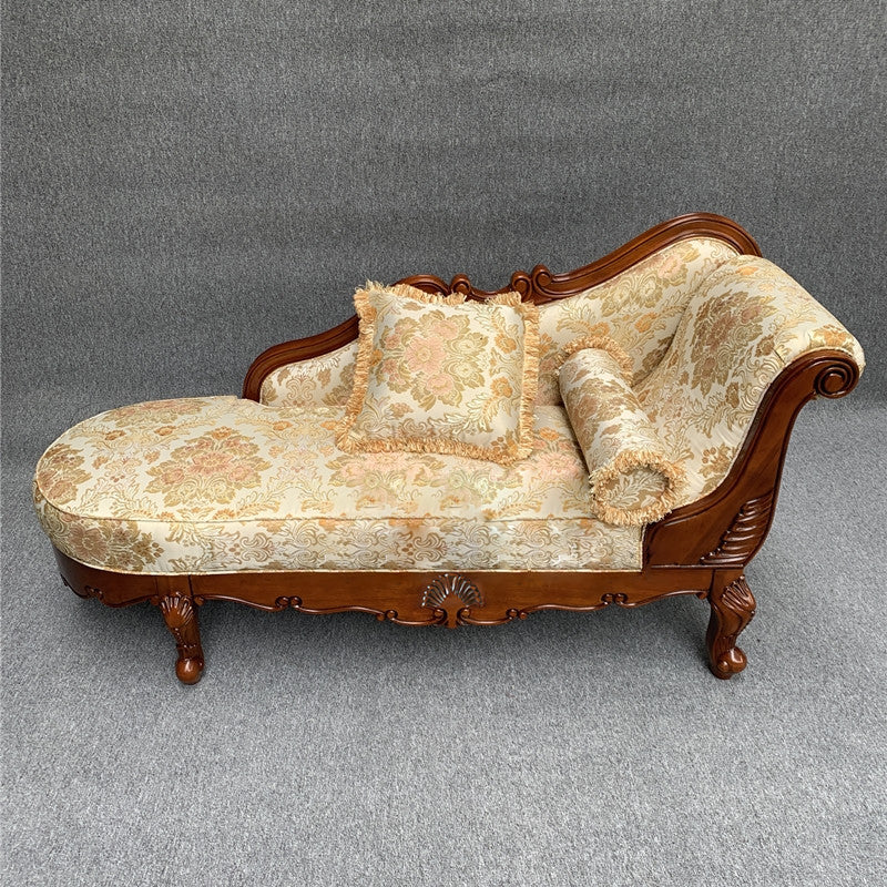 Living Room Chaise Rolled Arms Traditional Chaise Lounge with Cotton Upholster Off-White Right-Arm Chaise Clearhalo 'Chairs & Seating' 'Chaise Lounge' 'chaise_lounge' 'furn' 'furn_chaise_lounge' 'Furniture' 'Living Room Furniture' 7665349