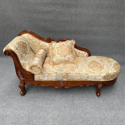 Living Room Chaise Rolled Arms Traditional Chaise Lounge with Cotton Upholster Off-White Left-Arm Chaise Clearhalo 'Chairs & Seating' 'Chaise Lounge' 'chaise_lounge' 'furn' 'furn_chaise_lounge' 'Furniture' 'Living Room Furniture' 7665351