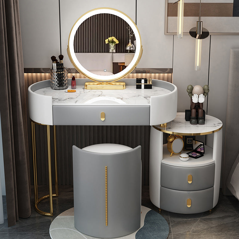 Removable Makeup Counter Lighted Mirror Vanity Dressing Table for Bedroom