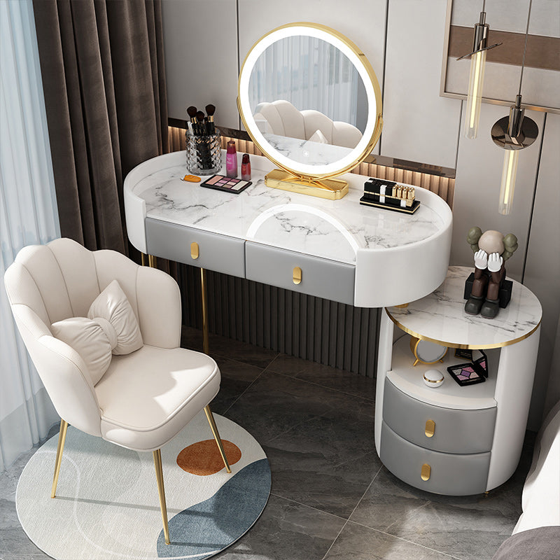 Removable Makeup Counter Lighted Mirror Vanity Dressing Table for Bedroom