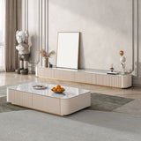 Stone TV Media Stand Contemporary Stand Console with 4 Drawers Clearhalo 'furn' 'furn_tv_stands_entertainment_centers' 'Furniture' 'Living Room Furniture' 'TV Stands & Entertainment Centers' 'TV Stands & Media Storage Furniture' 'tv_stands_entertainment_centers' 7665473