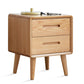 Scandinavian Wooden Accent Table Nightstand 20" Tall with 2 Drawers