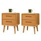 Nightand de table à accent en bois scandinave 20 "de haut avec 2 tiroirs