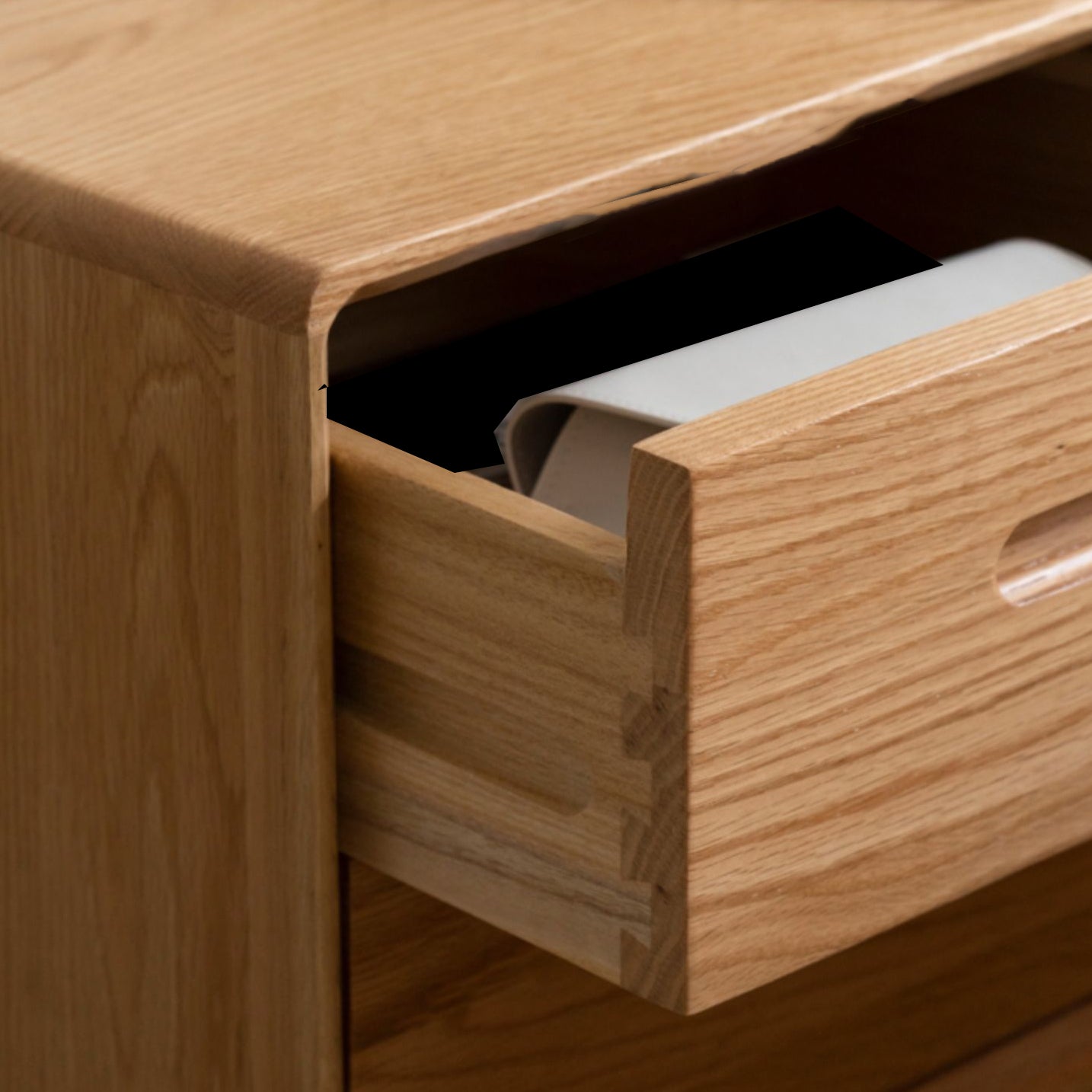 Nightand de table à accent en bois scandinave 20 "de haut avec 2 tiroirs