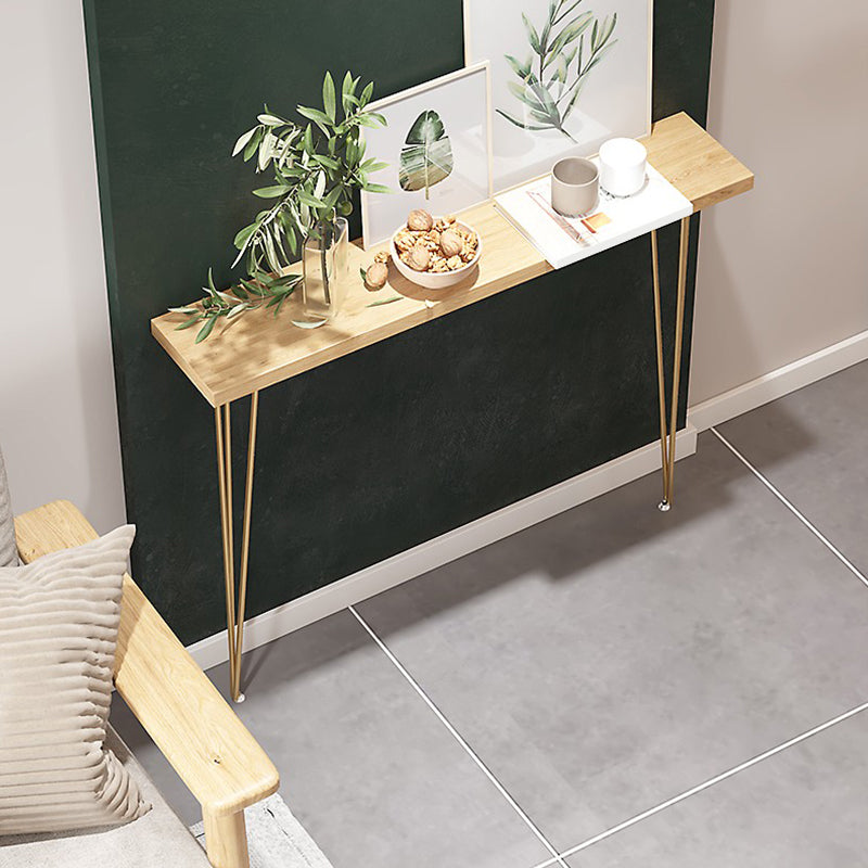 Rectangle Shape Contemporary Console Table Natural Console Sofa Table with 2 Legs