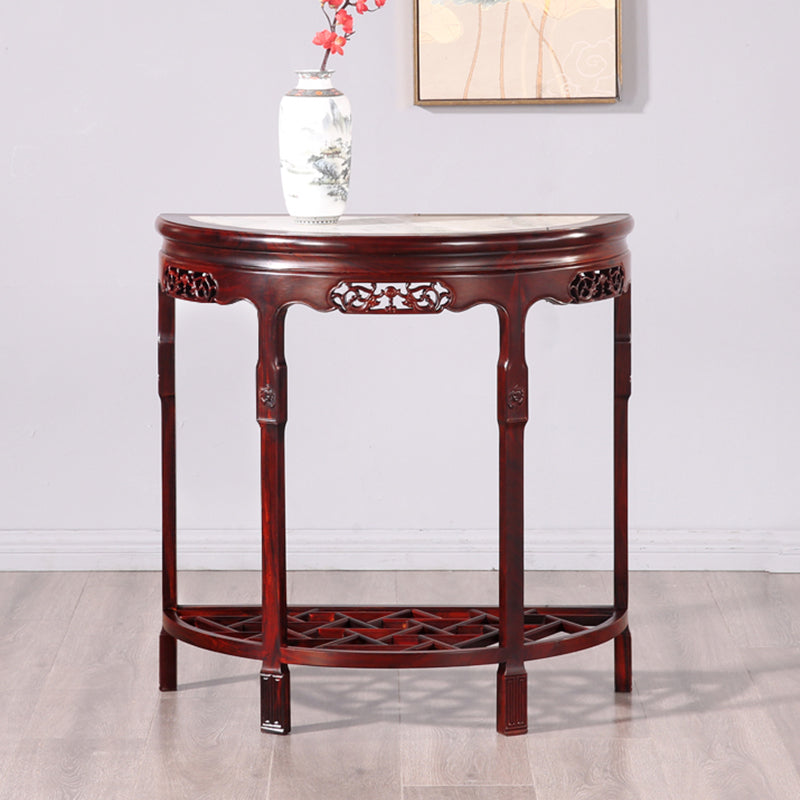 Mesa de la consola contemporánea de la mitad de la luna Sofá de la consola de madera marrón oscura