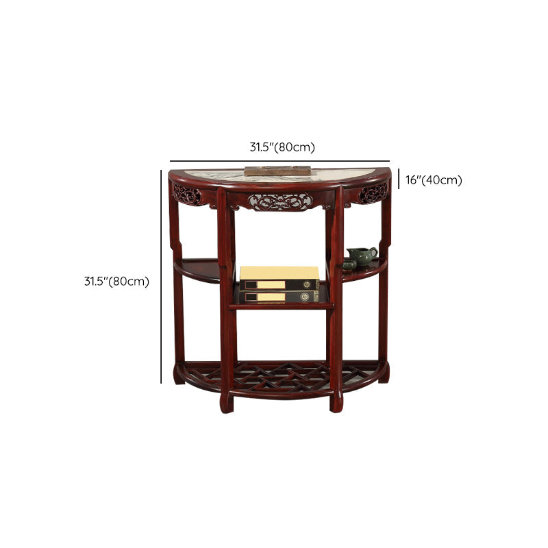 Mesa de la consola contemporánea de la mitad de la luna Sofá de la consola de madera marrón oscura