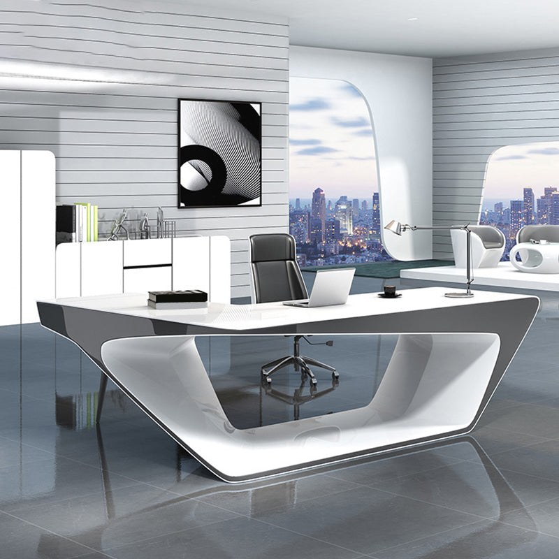 Bureau d'écriture en bois d'ingénierie Bureau de tâche en L contemporain pour le bureau