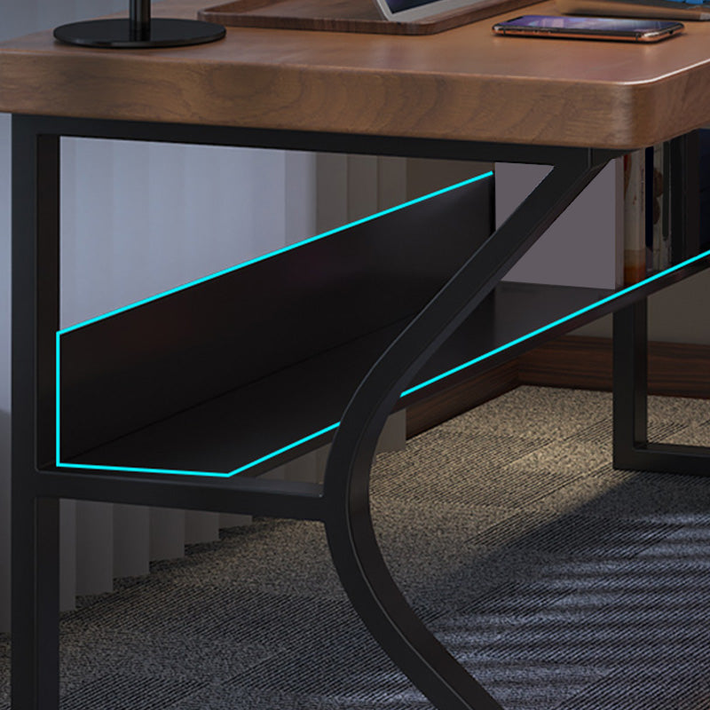 Bureau d'ordinateur en bois contemporain Bureau de tâche de forme rectangulaire avec 2 jambes pour la maison