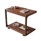 Rectangular Office Desk Wood Modern Writing Desk with Caster Wheels