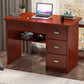 Engineered Wood Industrial Writing Desk Rectangular Office Desk with Drawers 39.4"L x 19.7"W x 29.5"H Red Brown 4 Clearhalo 'furn' 'furn_office_desk' 'Furniture' 'Office Desks' 'Office Furniture' 'office_desk' 7665725