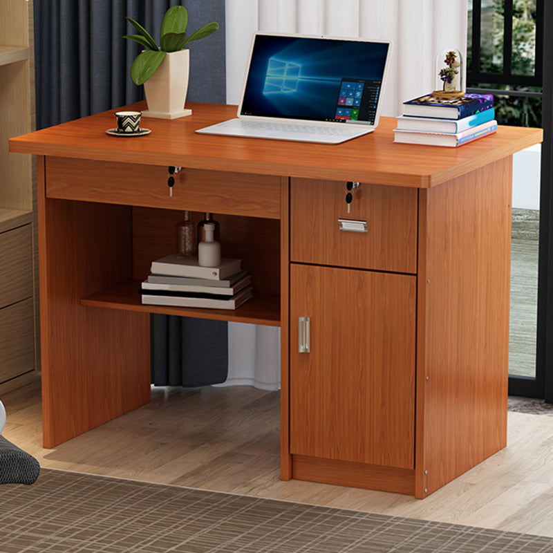 Engineered Wood Industrial Writing Desk Rectangular Office Desk with Drawers Medium Wood 2 Clearhalo 'furn' 'furn_office_desk' 'Furniture' 'Office Desks' 'Office Furniture' 'office_desk' 7665733