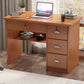 Engineered Wood Industrial Writing Desk Rectangular Office Desk with Drawers 39.4"L x 19.7"W x 29.5"H Medium Wood 4 Clearhalo 'furn' 'furn_office_desk' 'Furniture' 'Office Desks' 'Office Furniture' 'office_desk' 7665735