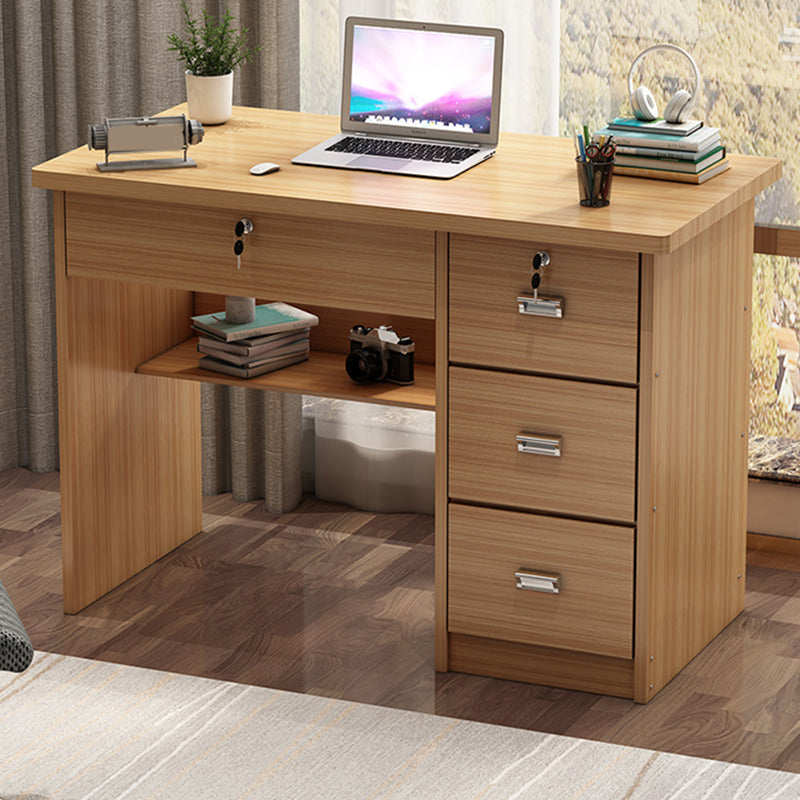 Engineered Wood Industrial Writing Desk Rectangular Office Desk with Drawers 39.4"L x 19.7"W x 29.5"H Natural 4 Clearhalo 'furn' 'furn_office_desk' 'Furniture' 'Office Desks' 'Office Furniture' 'office_desk' 7665739