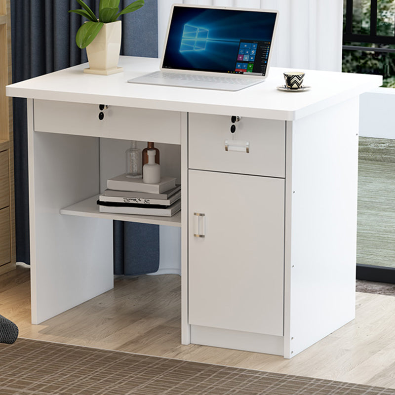 Engineered Wood Industrial Writing Desk Rectangular Office Desk with Drawers White 2 Clearhalo 'furn' 'furn_office_desk' 'Furniture' 'Office Desks' 'Office Furniture' 'office_desk' 7665741