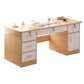 Modern Style Brown Office Desk Wooden Writing Desk with Drawers for Bedroom