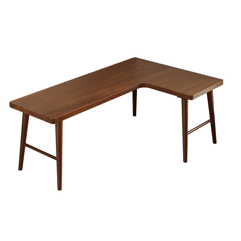 Modern Style Solid Wood Writing Desk L-Shape Office Table in Brown Right Hand Return Clearhalo 'furn' 'furn_office_desk' 'Furniture' 'Office Desks' 'Office Furniture' 'office_desk' 7665862
