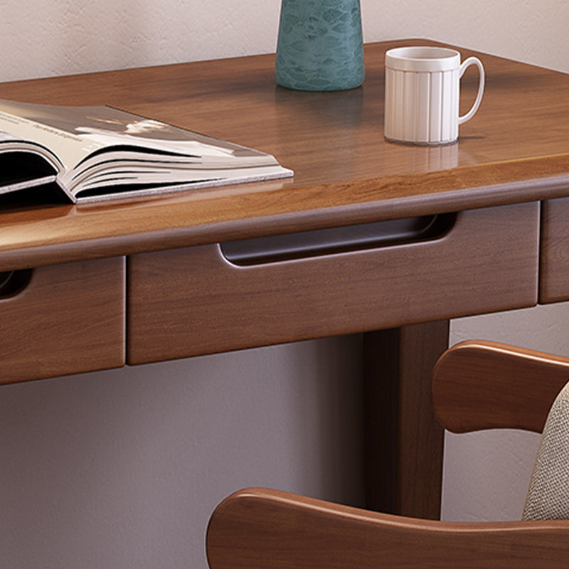 Modern Style Solid Wood Writing Desk Home Parsons Base Office Desk with Drawer Clearhalo 'furn' 'furn_office_desk' 'Furniture' 'Office Desks' 'Office Furniture' 'office_desk' 7665927