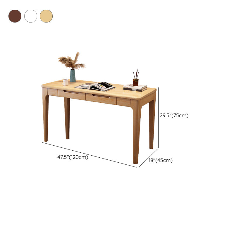 Modern Style Solid Wood Writing Desk Home Parsons Base Office Desk with Drawer Clearhalo 'furn' 'furn_office_desk' 'Furniture' 'Office Desks' 'Office Furniture' 'office_desk' 7665931