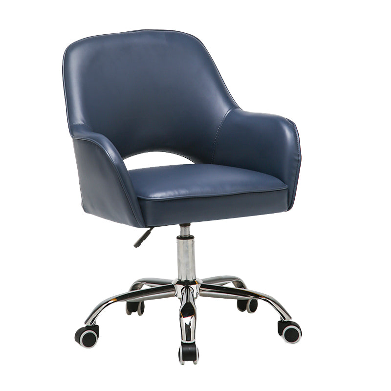 Armless Office Chair Leather Distressing Ergonomic Desk Chair with Wheels Clearhalo 'furn' 'furn_office_chair' 'Furniture' 'Office Chairs' 'Office Furniture' 'office_chair' 7665955