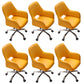 Armless Office Chair Leather Distressing Ergonomic Desk Chair with Wheels Yellow 6 Piece Set Clearhalo 'furn' 'furn_office_chair' 'Furniture' 'Office Chairs' 'Office Furniture' 'office_chair' 7665963
