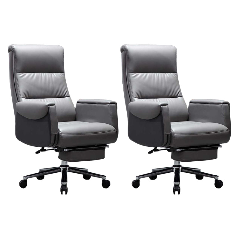Modern Armless Office Chair No Distressing Leather Ergonomic Slide Chair with Wheels