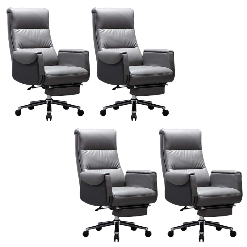 Modern Armless Office Chair No Distressing Leather Ergonomic Slide Chair with Wheels