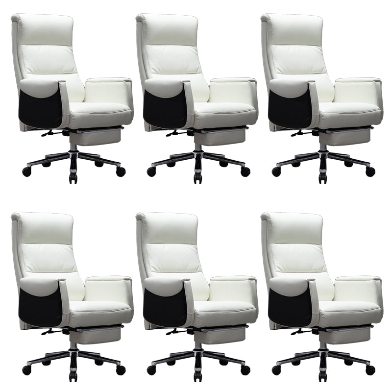 Modern Armless Office Chair No Distressing Leather Ergonomic Slide Chair with Wheels