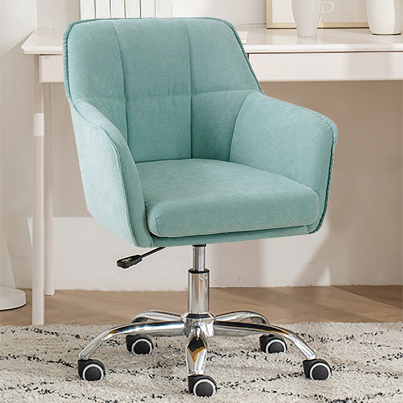 Armless Office Chair Distressing Ergonomic Desk Chair with Wheels Blue 1 Piece Clearhalo 'furn' 'furn_office_chair' 'Furniture' 'Office Chairs' 'Office Furniture' 'office_chair' 7666078