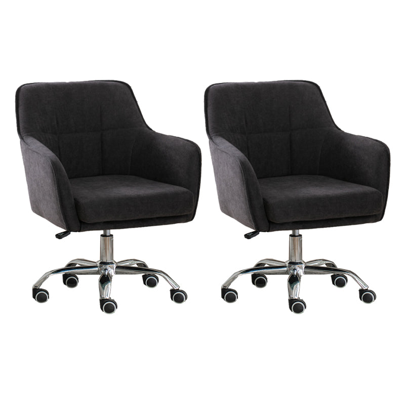 Armless Office Chair Distressing Ergonomic Desk Chair with Wheels Dark Gray 2 Piece Set Clearhalo 'furn' 'furn_office_chair' 'Furniture' 'Office Chairs' 'Office Furniture' 'office_chair' 7666080